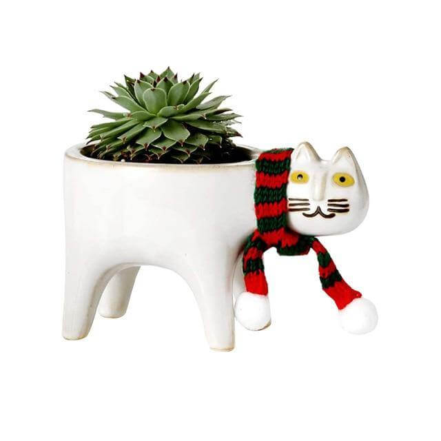 Lovely Ceramic Cat Plant Vase - Image 2