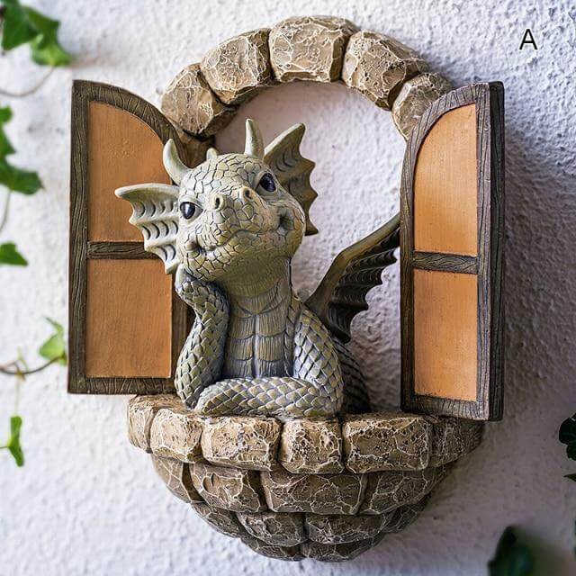 Lovely Courtyard Dragon Wall Sculpture - Image 2