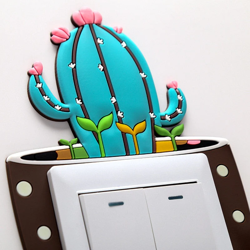 Luminous Cactus Socket Cover Sticker - Image 3