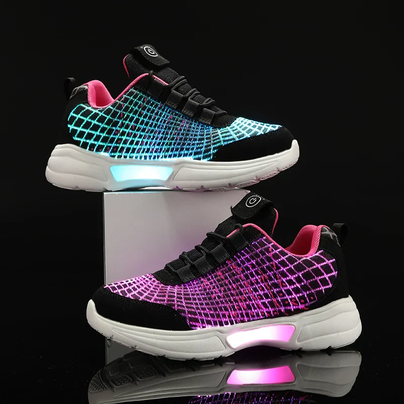 Luminous Comfortable Rechargeable Fiber Optic Sneakers - Image 2
