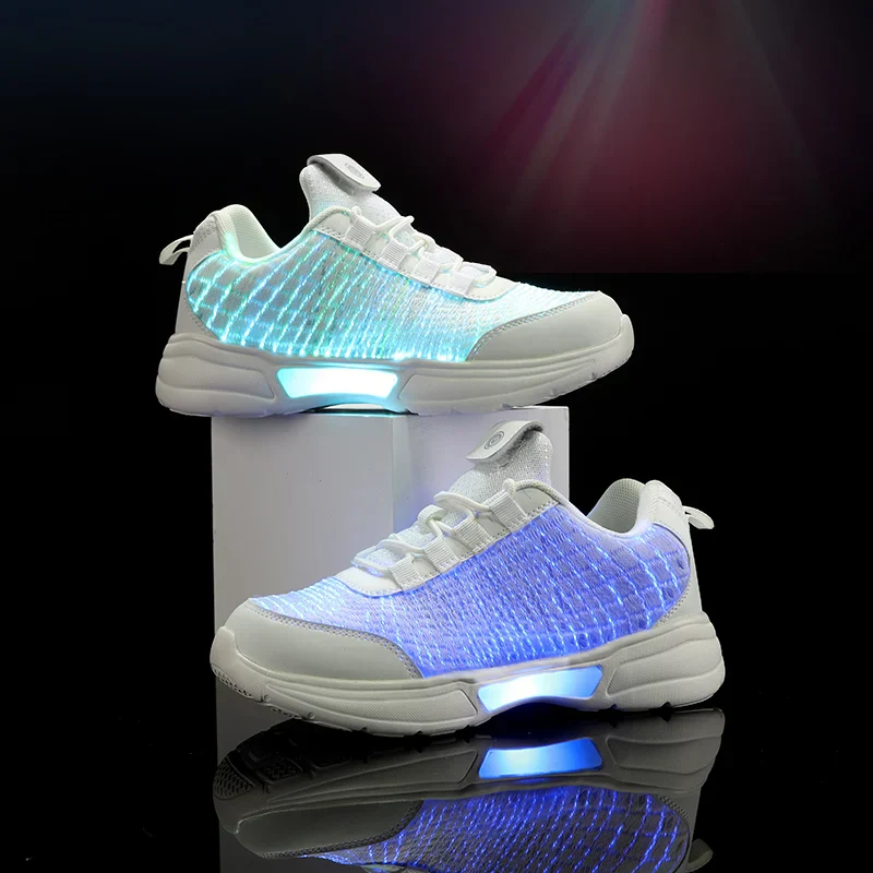 Luminous Comfortable Rechargeable Fiber Optic Sneakers - Image 3