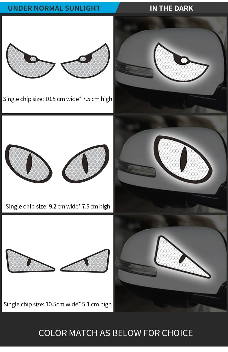 Luminous Eyes Reflective Car Stickers - Image 2