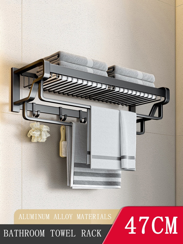 Luxe Wall-Mounted Towel Station Bathroom Organizer - Image 5
