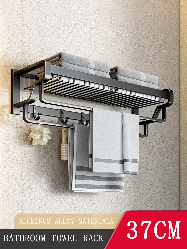 Luxe Wall-Mounted Towel Station Bathroom Organizer - Image 6