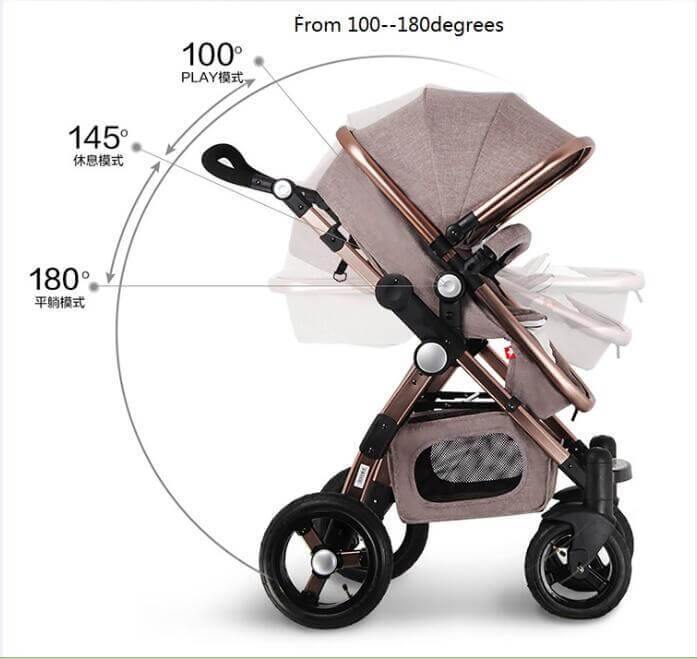 Luxury 3 in 1 Portable Higher Land-scape Carriage Foldable Baby Stroller - Image 13