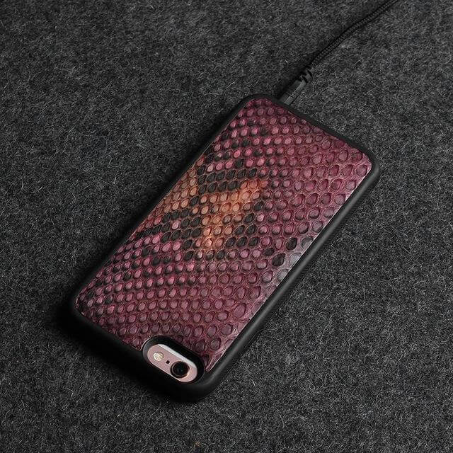 Luxury 3D Natural Python Skin Leather Cases for Iphone Models - Image 2