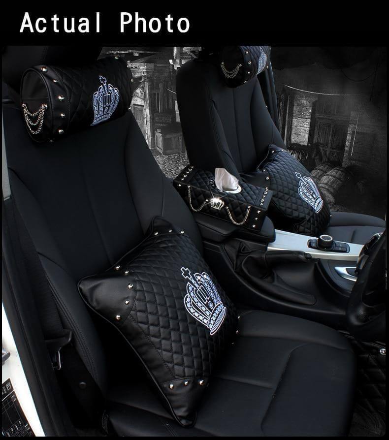 Luxury Crown Leather with Crystal Rhinestone Tissue Box - Image 2
