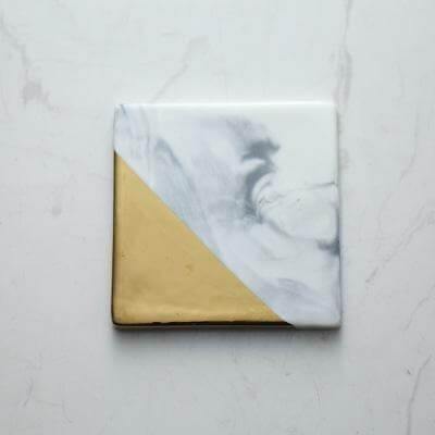 Luxury European Style Marble Stripes Ceramic Coaster - Image 3