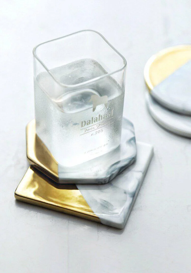 Luxury European Style Marble Stripes Ceramic Coaster - Image 6