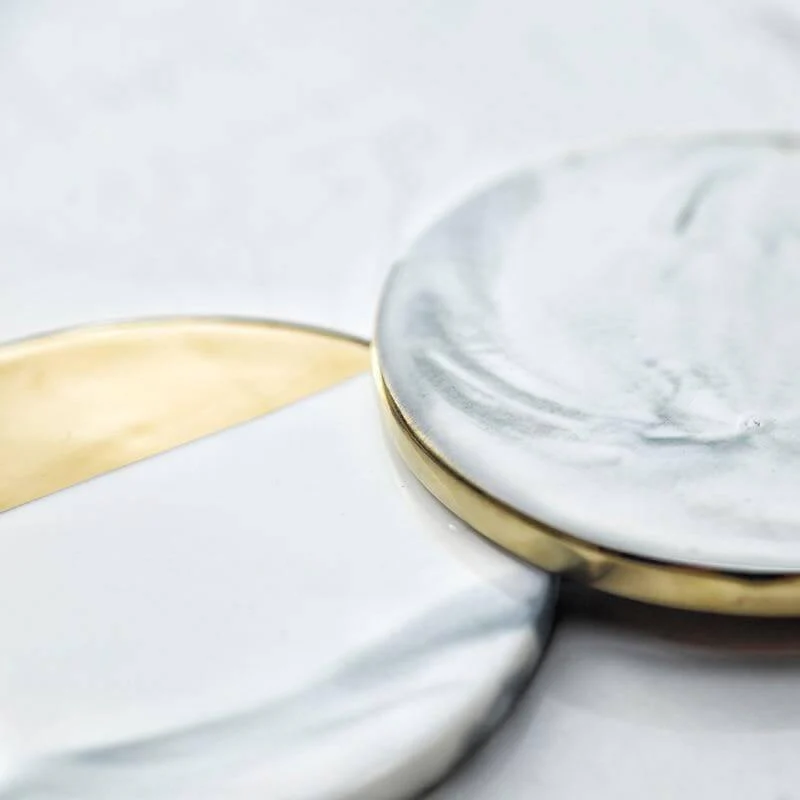 Luxury European Style Marble Stripes Ceramic Coaster - Image 8