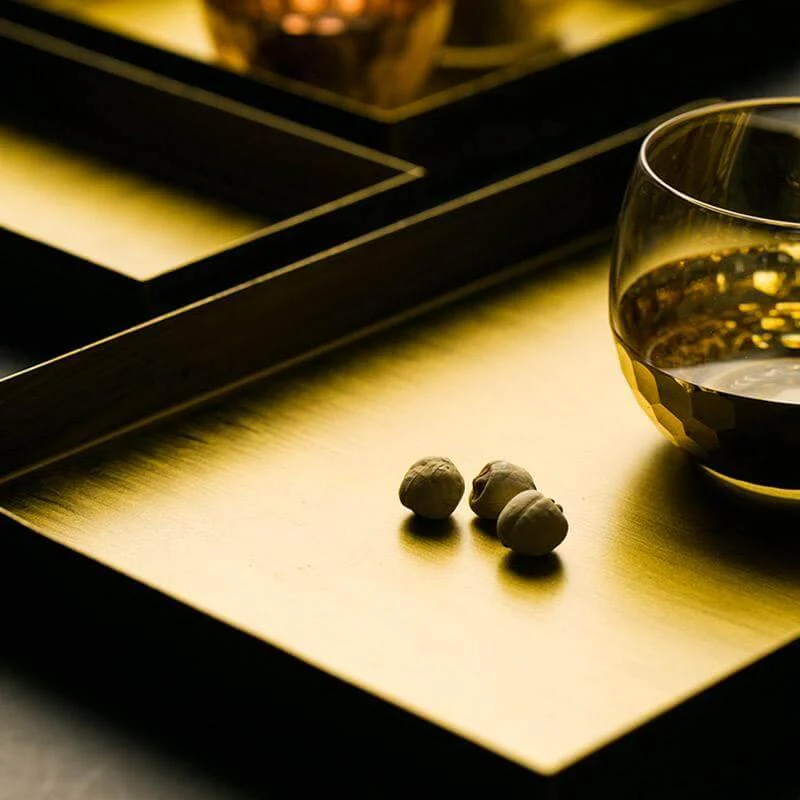 Luxury Gold Color Metal Serving Trays - Image 3