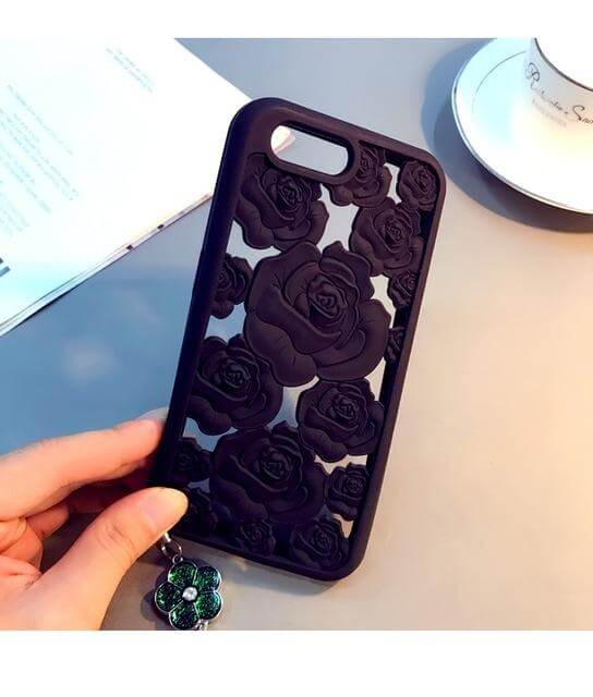Luxury Hollow Out Rose Soft Silicone Iphone Case - Image 2
