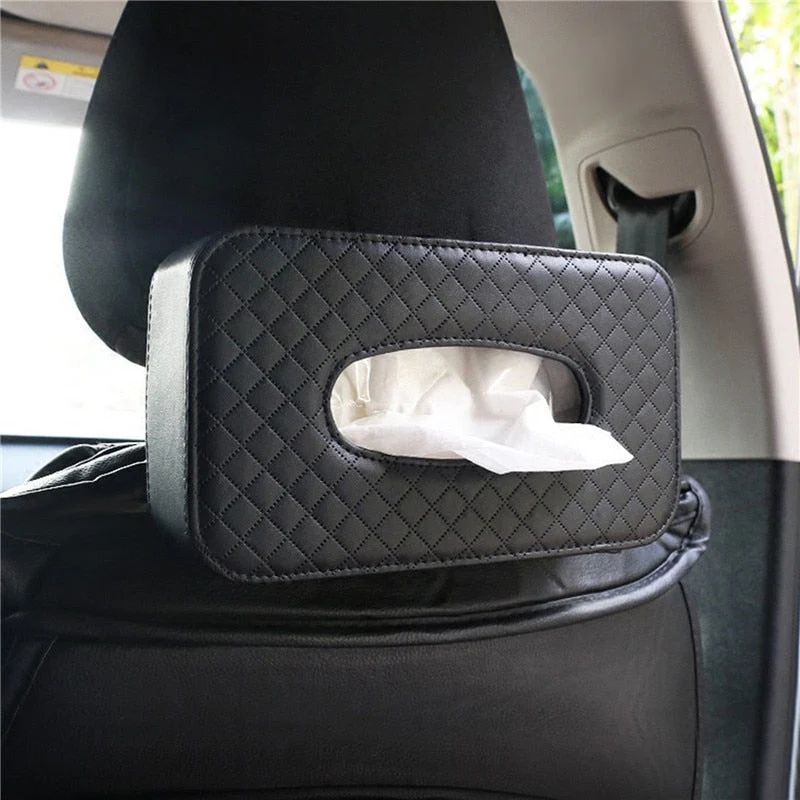 Luxury Leather Hanging Car Tissue Box - Image 4