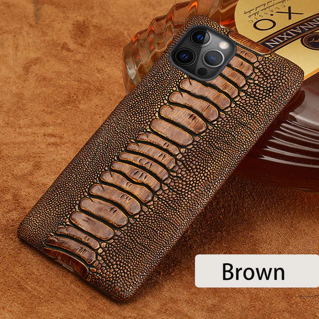 Luxury Real Ostrich Shock-Protection Breathable iPhone Cases - Image 11