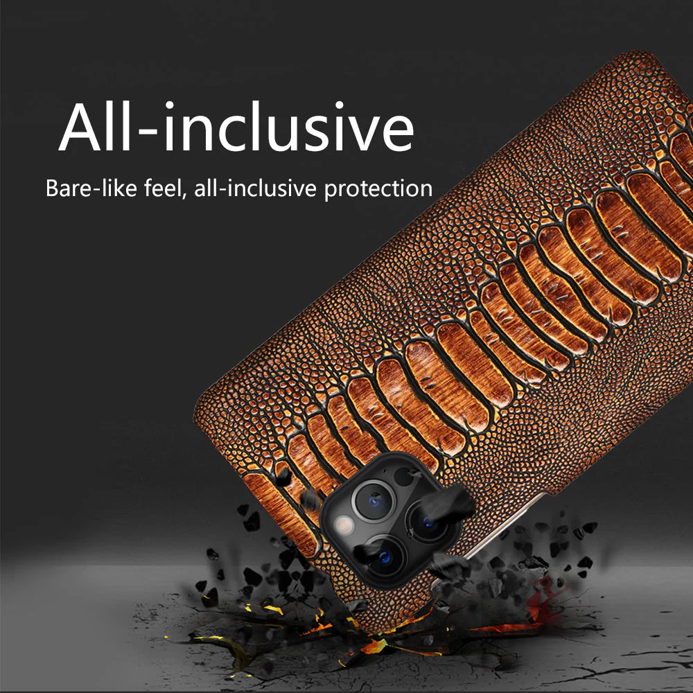 Luxury Real Ostrich Shock-Protection Breathable iPhone Cases - Image 2