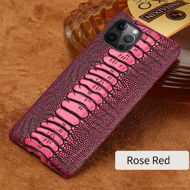 Luxury Real Ostrich Shock-Protection Breathable iPhone Cases - Image 7