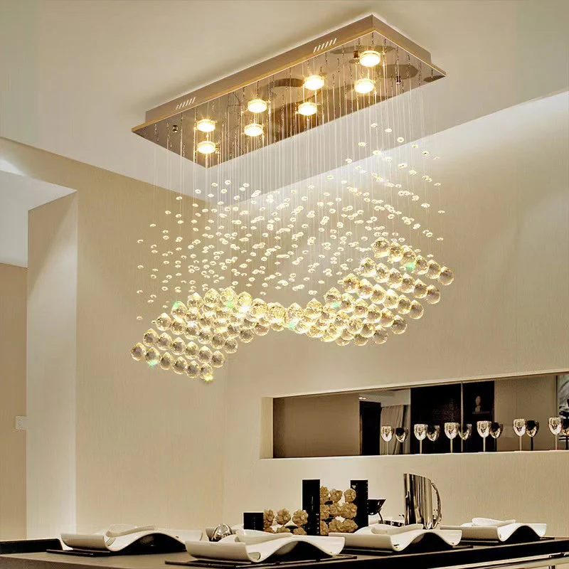 Luxury Rectangular Crystal Raindrop Chandelier - Image 5