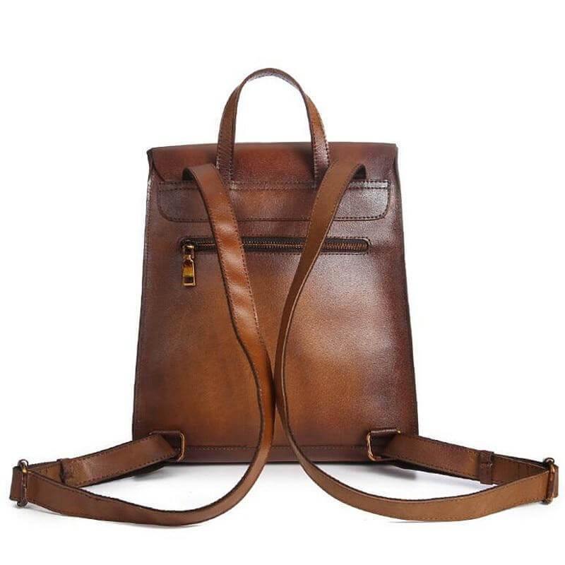 Luxury Simple Genuine Leather Japanese Style Backpack - Image 3