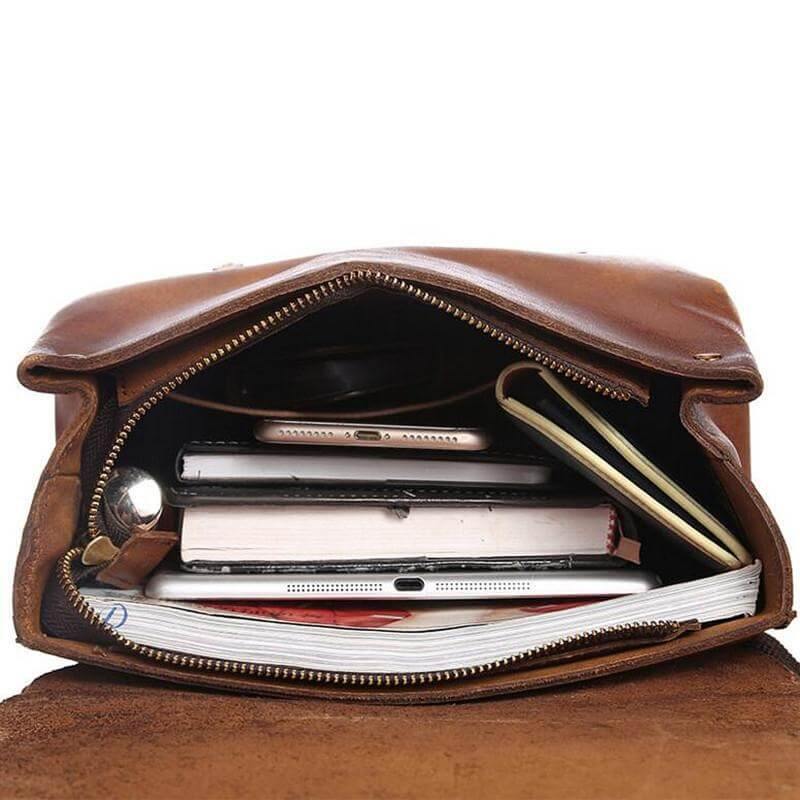 Luxury Simple Genuine Leather Japanese Style Backpack - Image 4