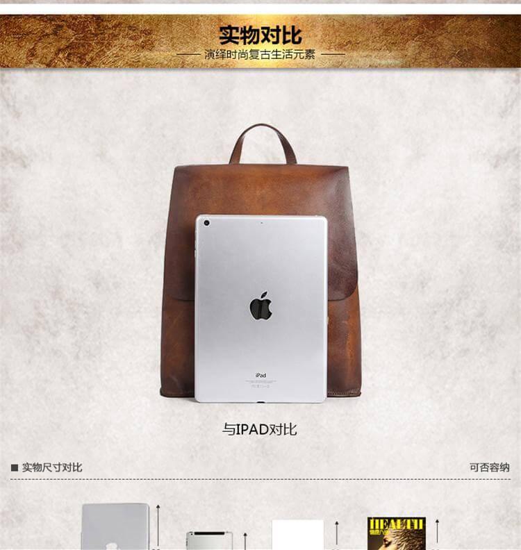 Luxury Simple Genuine Leather Japanese Style Backpack - Image 5