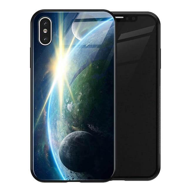 Luxury Space Silicone Glass Anti Slip Iphone Cases - Image 2
