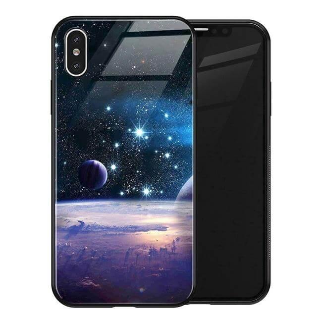 Luxury Space Silicone Glass Anti Slip Iphone Cases - Image 3