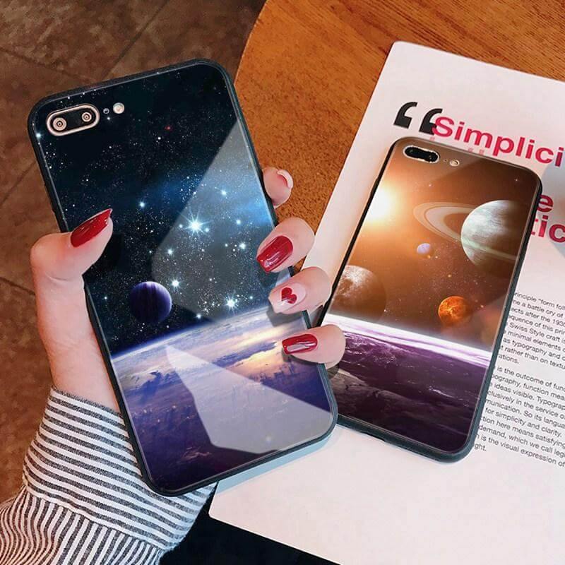 Luxury Space Silicone Glass Anti Slip Iphone Cases - Image 36