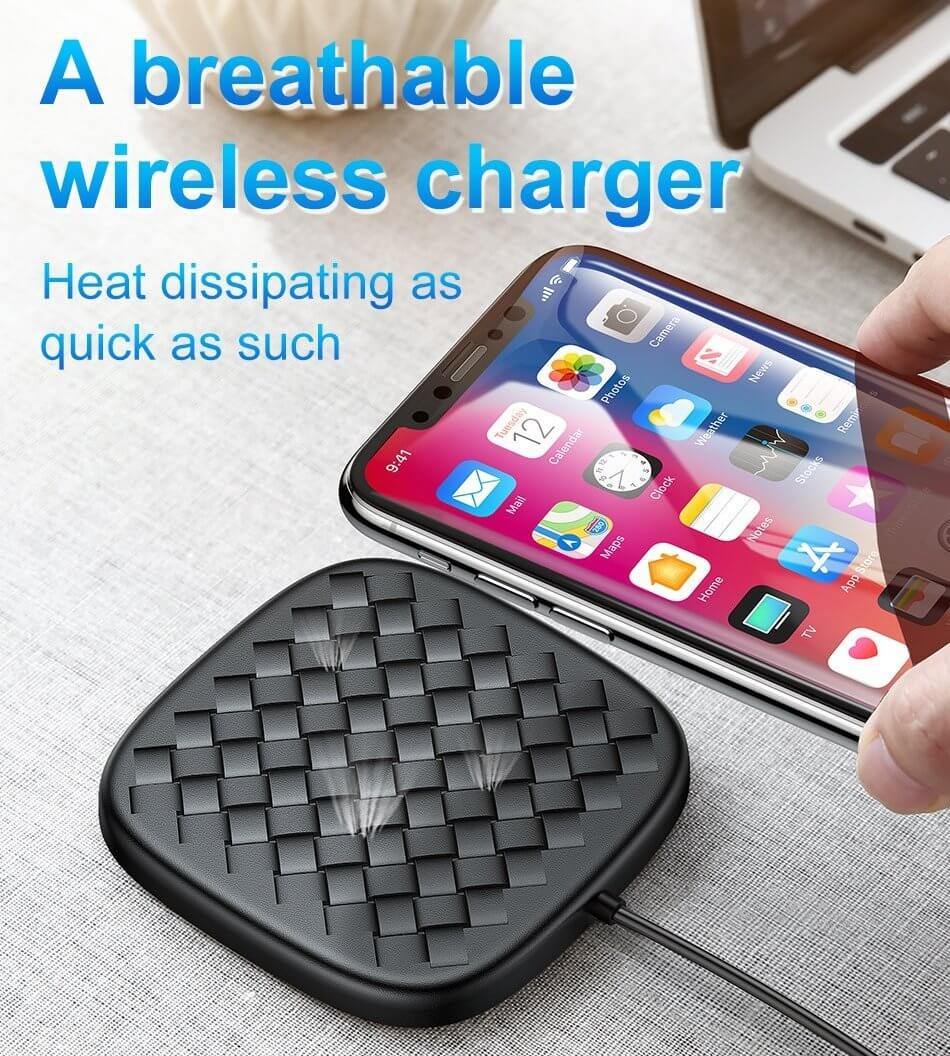 Luxury Ultra Thin Grid Pattern Breathable Wireless Charger - Image 7