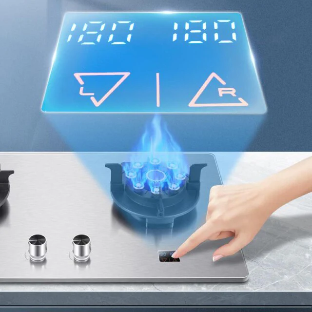 Magic Stainless Steel Liftable Double Gas Stove - Image 3