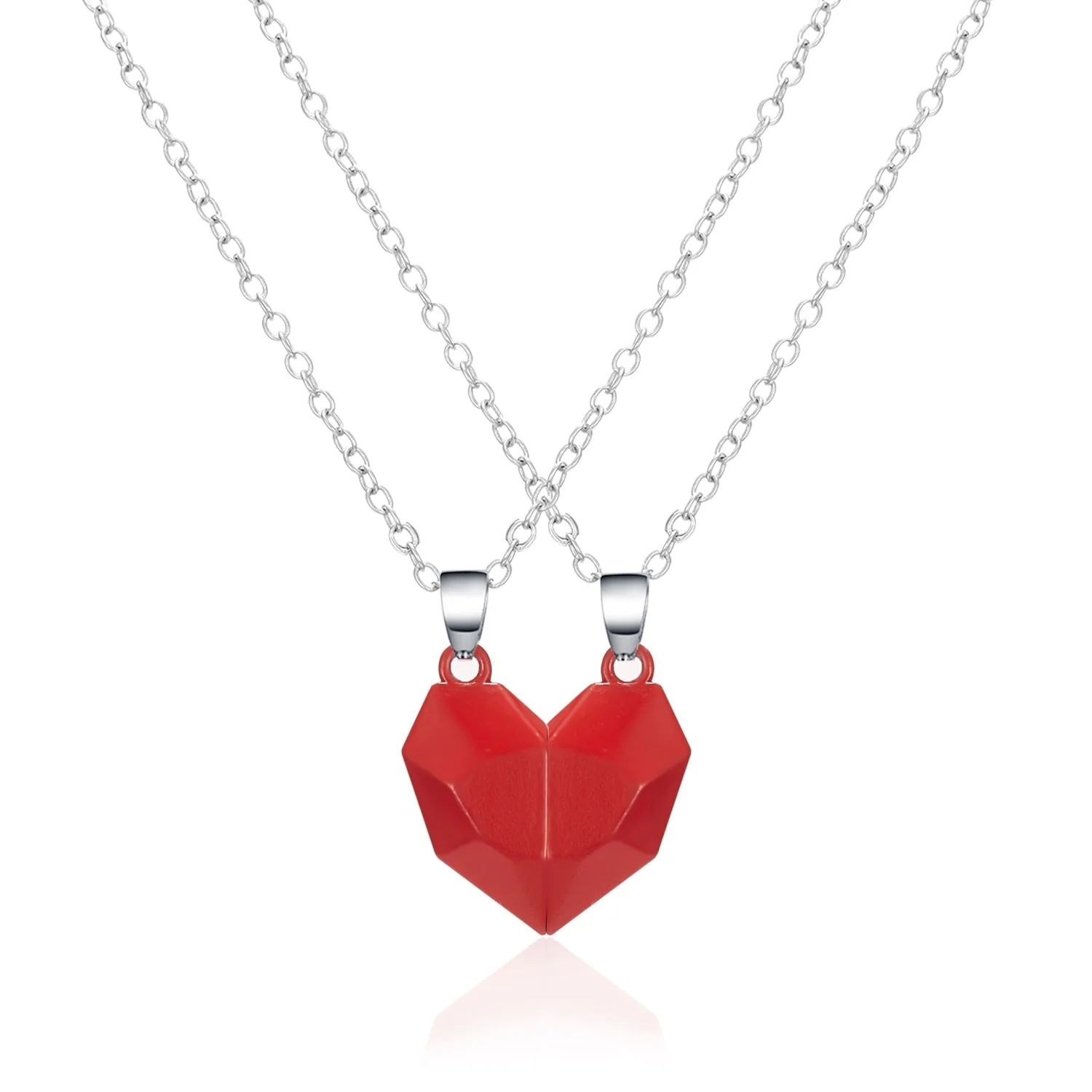 Magnetic Abstract Heart Couple's Necklace - Image 21
