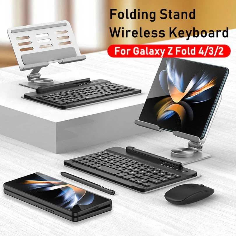 Magnetic Foldable Wireless Pro Keyboard Tablet Holder - Image 3