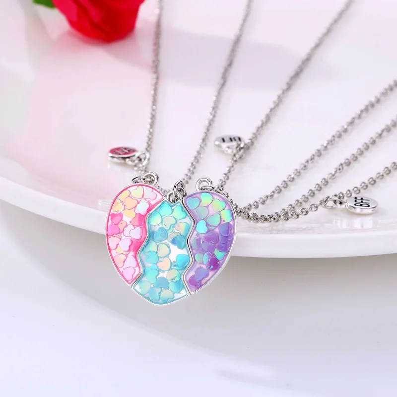 Magnetic Peach Broken Heart Necklace - Image 2