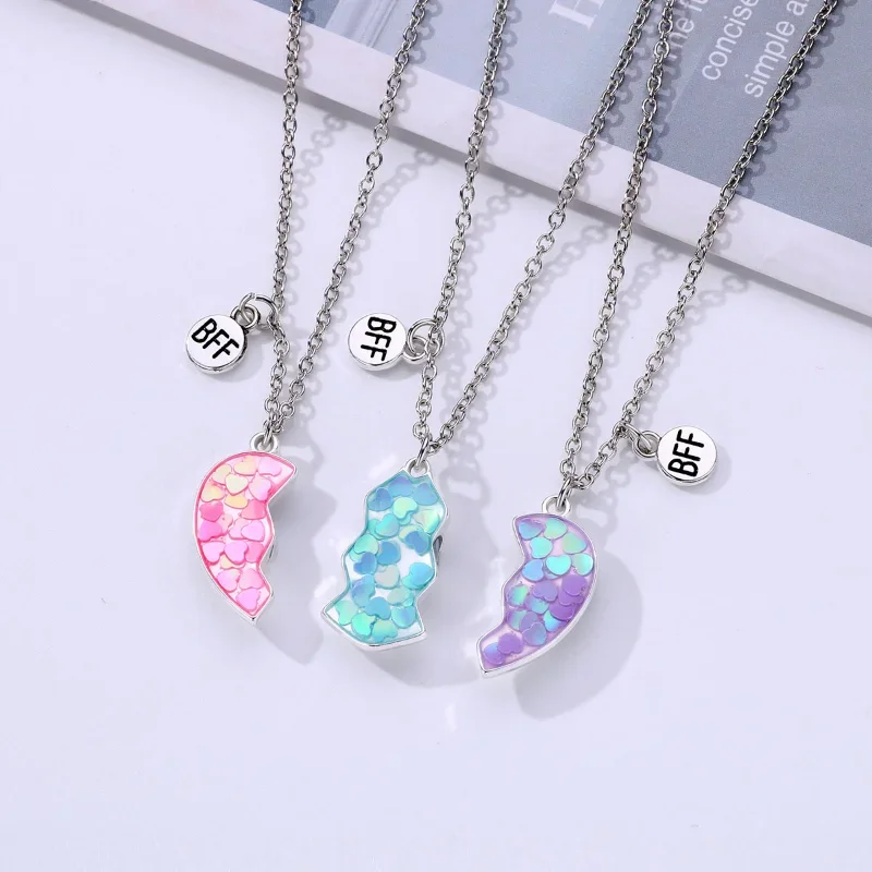 Magnetic Peach Broken Heart Necklace - Image 4