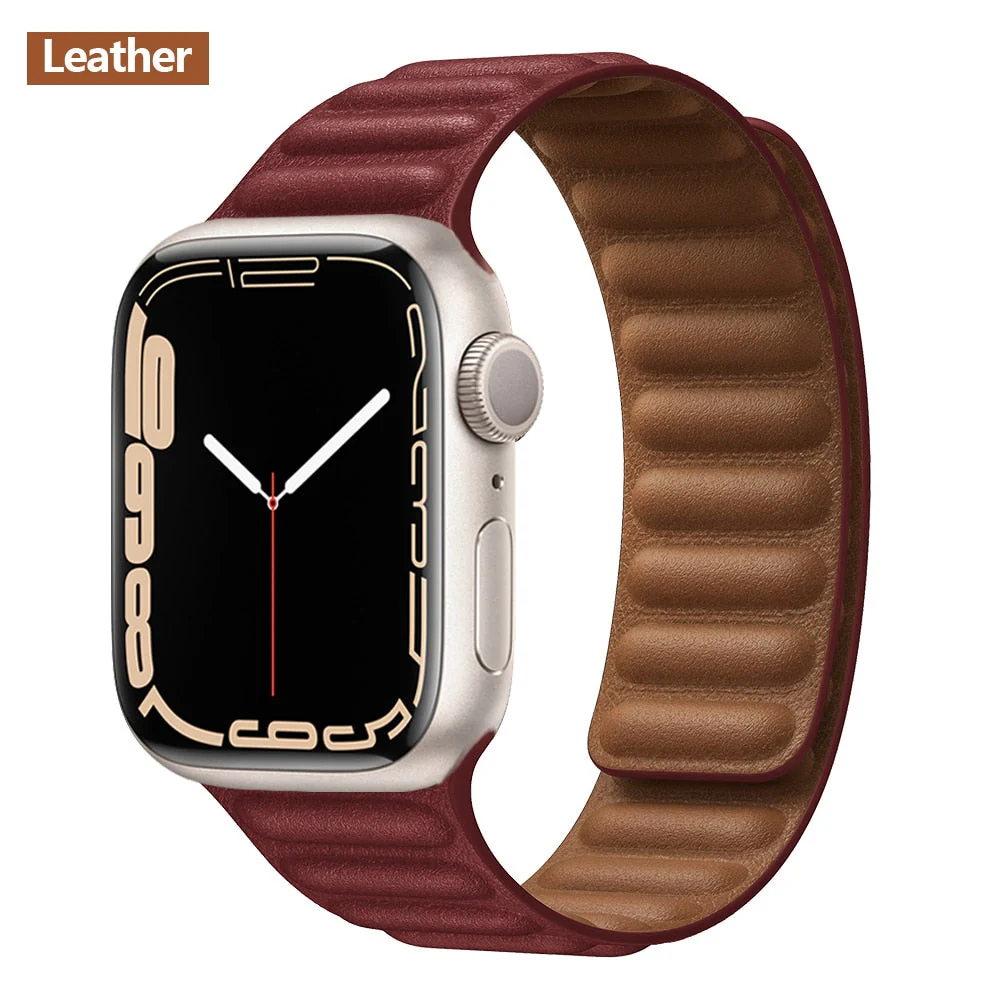 Magnetic Strap Leather Smart Watch Band - Image 12