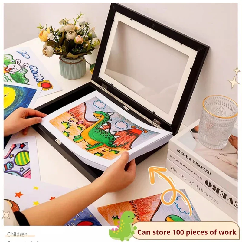 Magnetic Wooden Kids Easy Open Art Frame - Image 4