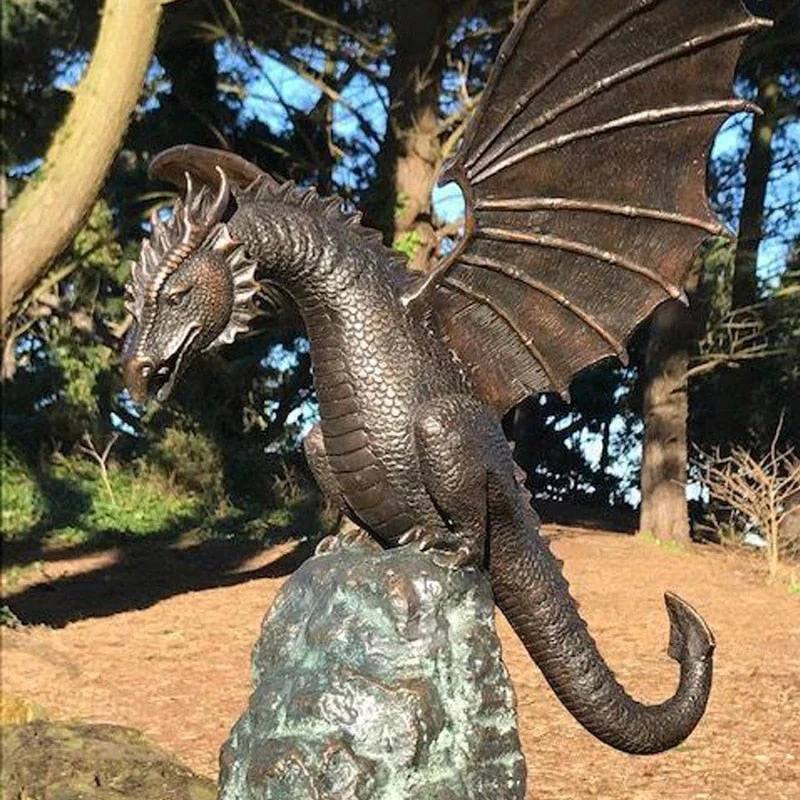 Majestic Fire-Breathing Dragon Fountain Sculpture - Image 3