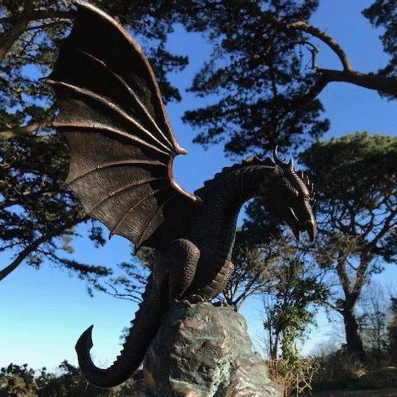 Majestic Fire-Breathing Dragon Fountain Sculpture - Image 4