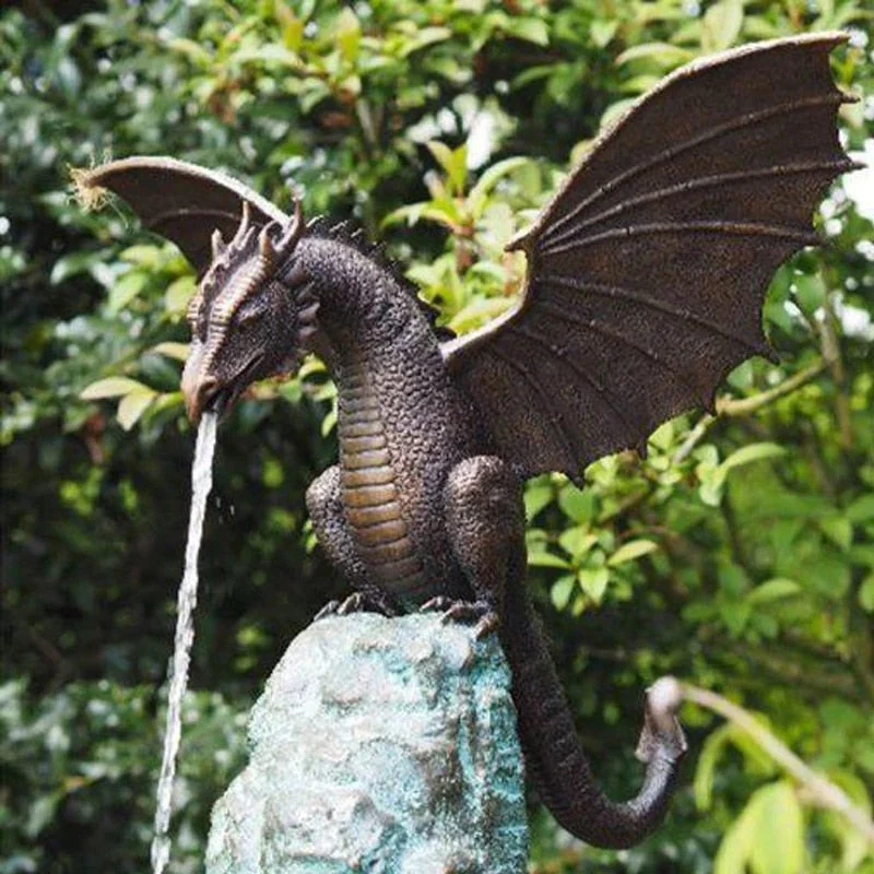 Majestic Fire-Breathing Dragon Fountain Sculpture - Image 5