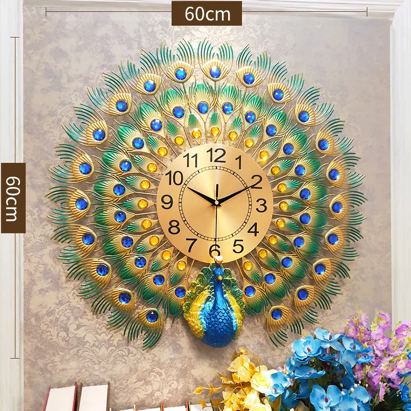 Majestic Peacock Creative Wall Clock - Image 4