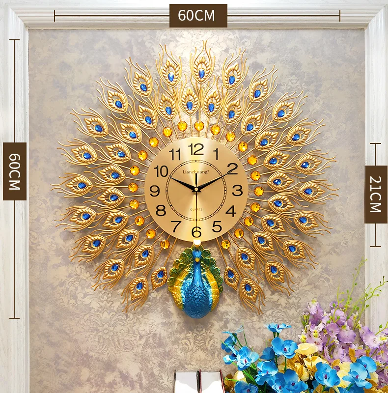 Majestic Peacock Creative Wall Clock - Image 5