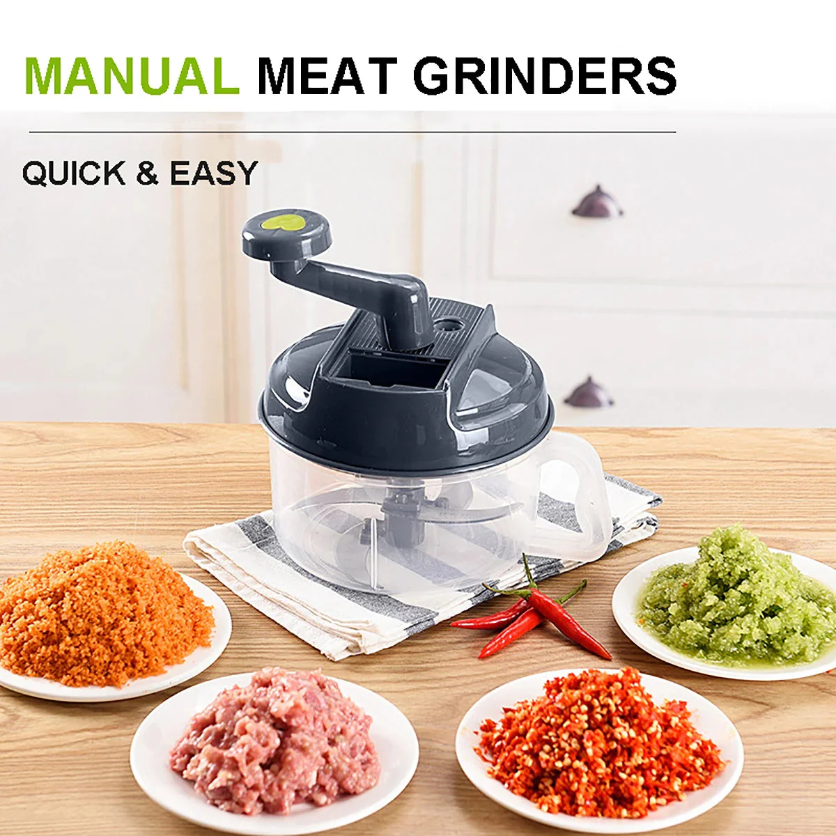 Manual Easy Simple Meat Vegetable Chopper Container - Image 9