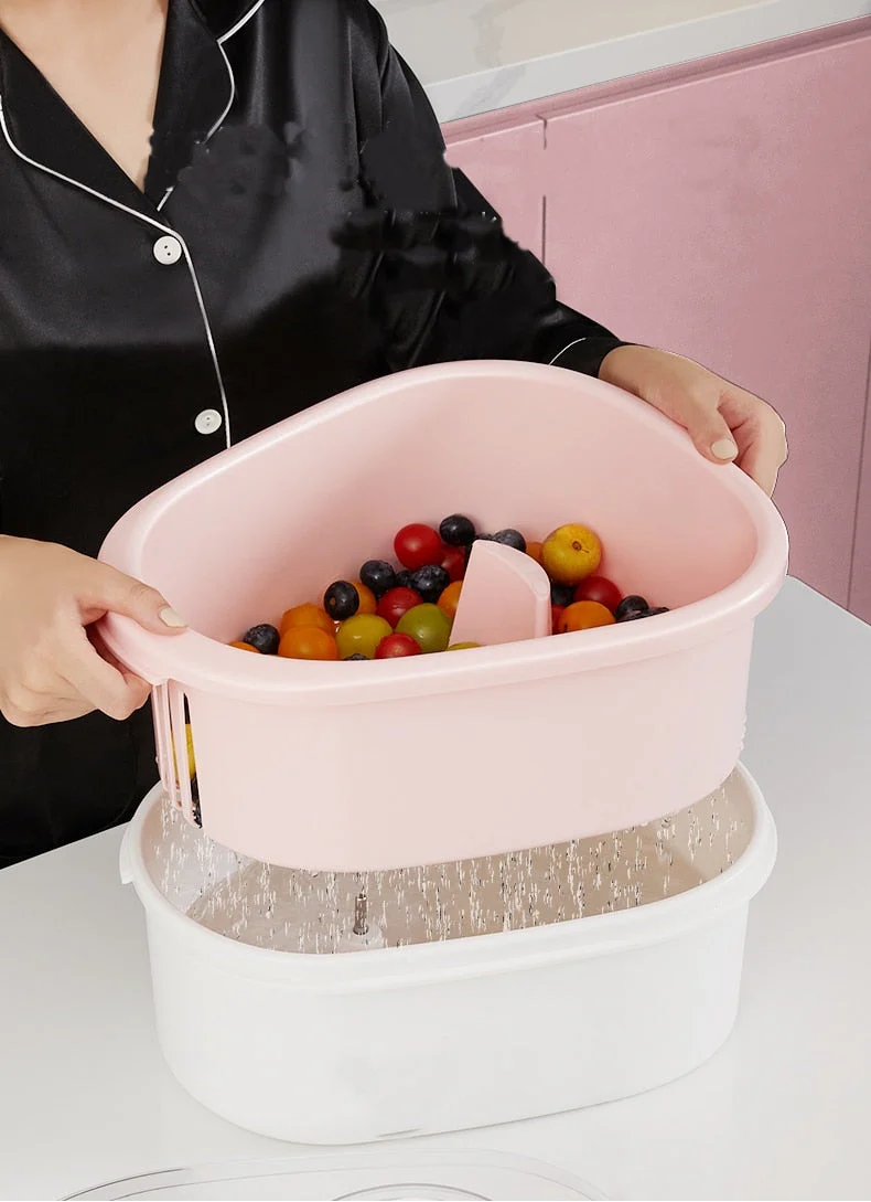Manual Fruit Vegetable Washing Drainer Basket - Image 6