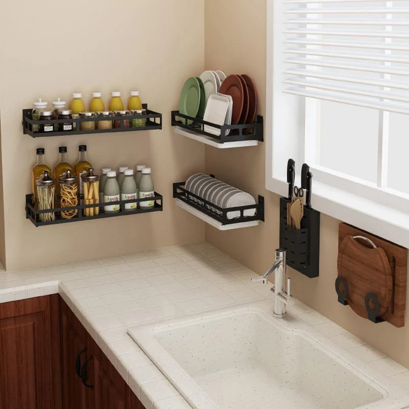 Mat Black No Drill Metal Kitchen Storage - Image 10