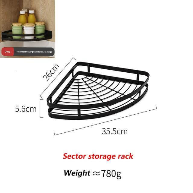Mat Black No Drill Metal Kitchen Storage - Image 17
