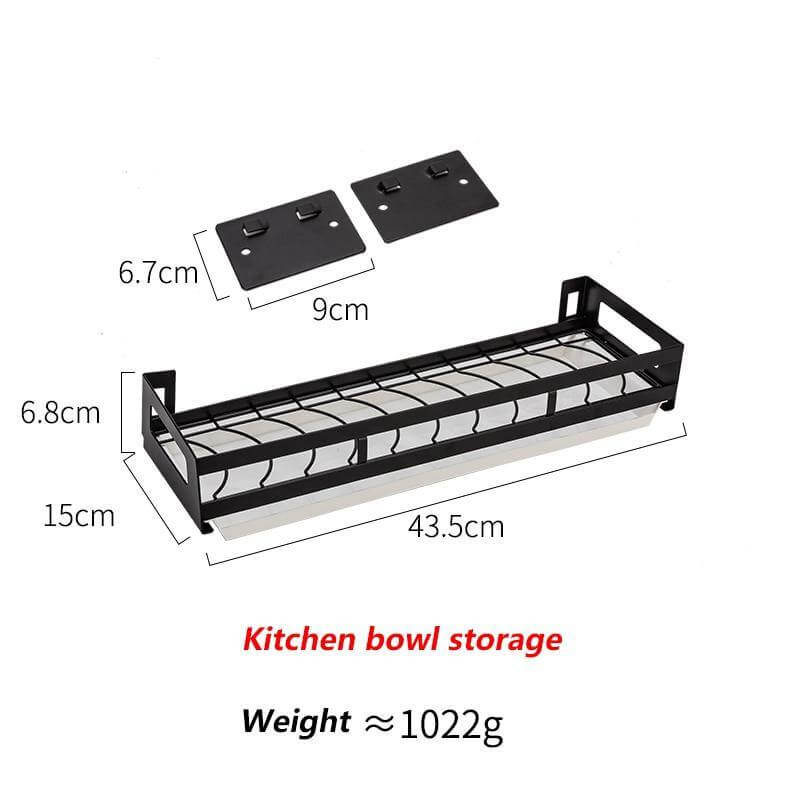 Mat Black No Drill Metal Kitchen Storage - Image 20