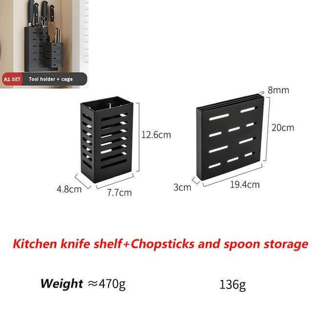 Mat Black No Drill Metal Kitchen Storage - Image 21