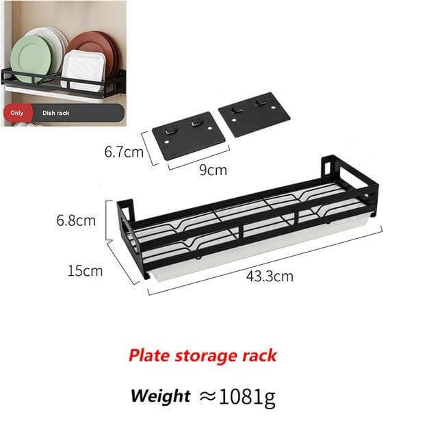 Mat Black No Drill Metal Kitchen Storage - Image 24