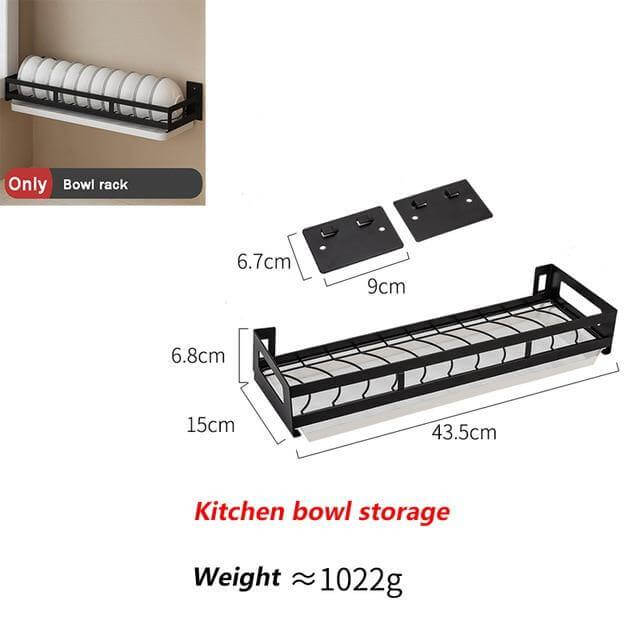 Mat Black No Drill Metal Kitchen Storage - Image 6
