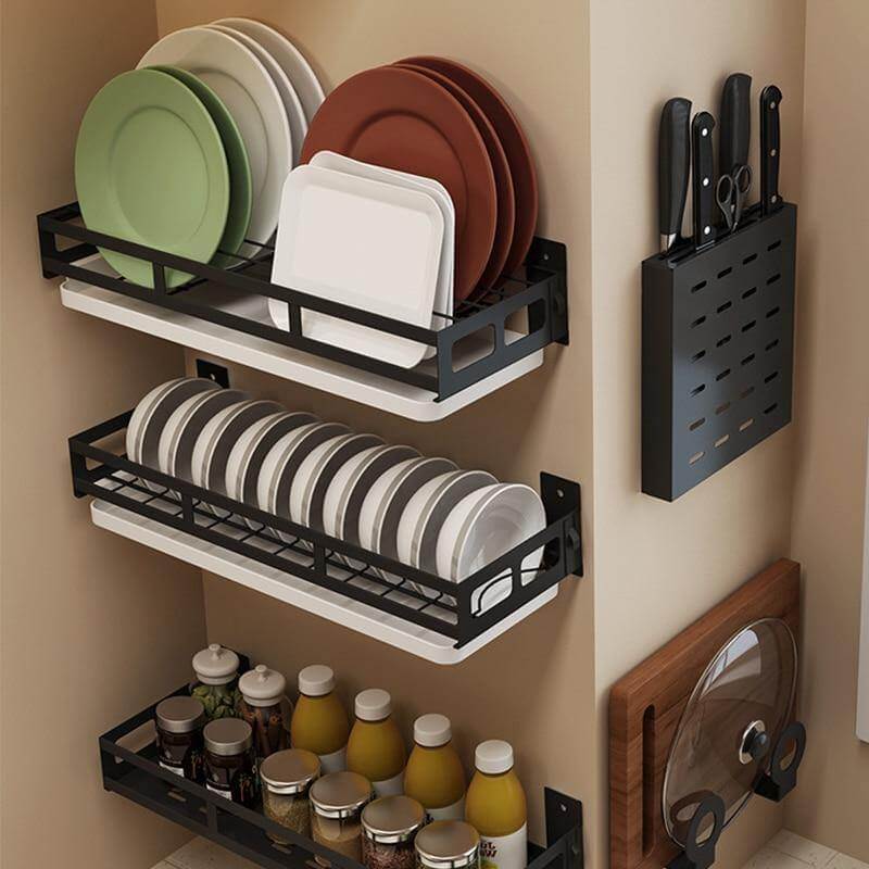 Mat Black No Drill Metal Kitchen Storage - Image 8