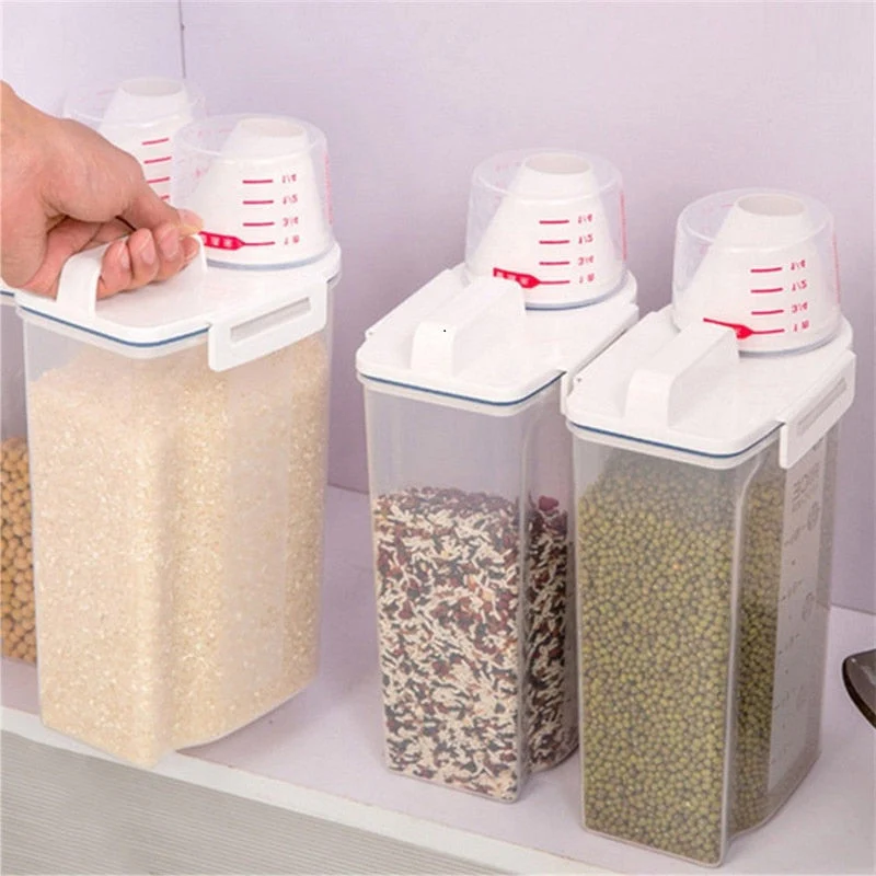 Measuring Cup Lid Cereal Grain Storage Dispenser